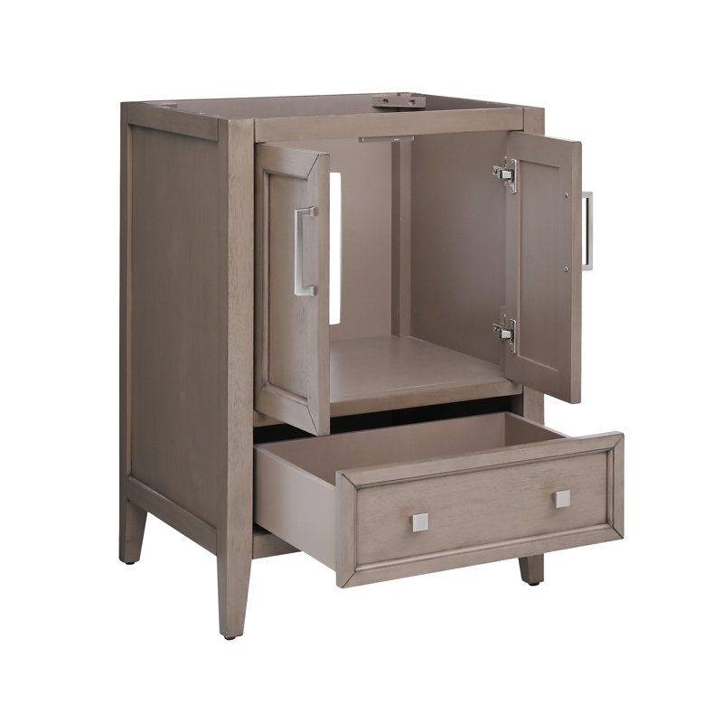 Everette 24'' W Single Bathroom Vanity Base, Gray Oak
