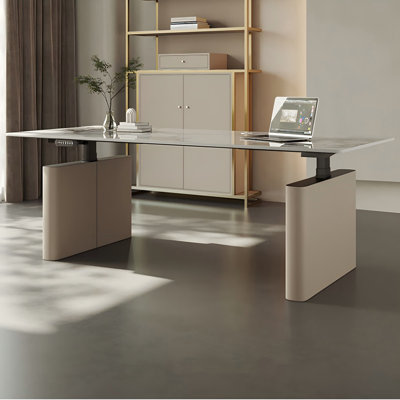 78.74"Modern Light Luxury Cream-style Electric Height-Adjustable Desk