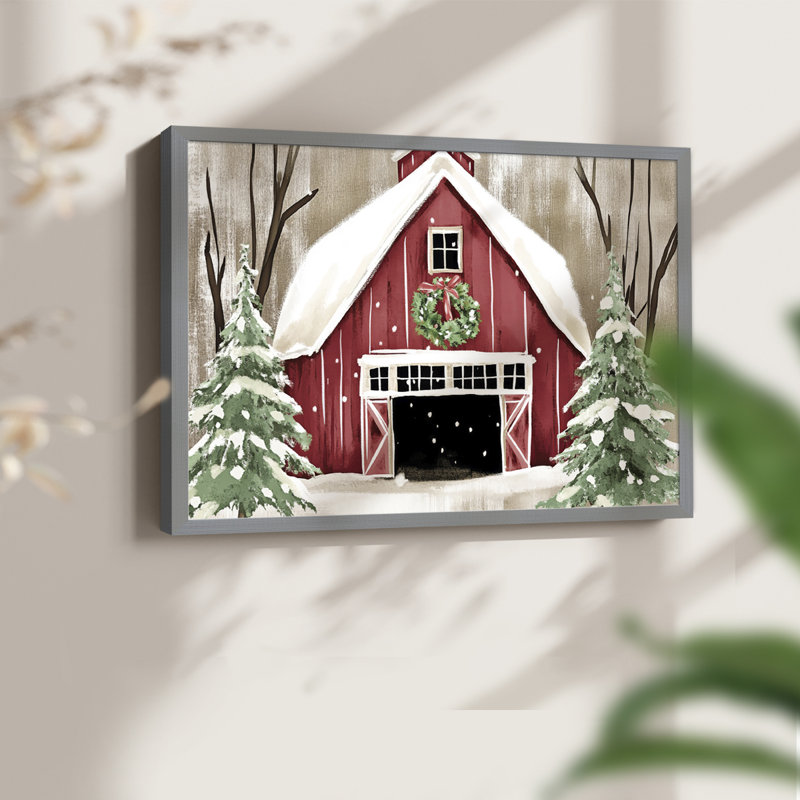 Art de Noël - DCCI - Reproduction encadrée - Restickable, Gris, H 16 po x l 20 po