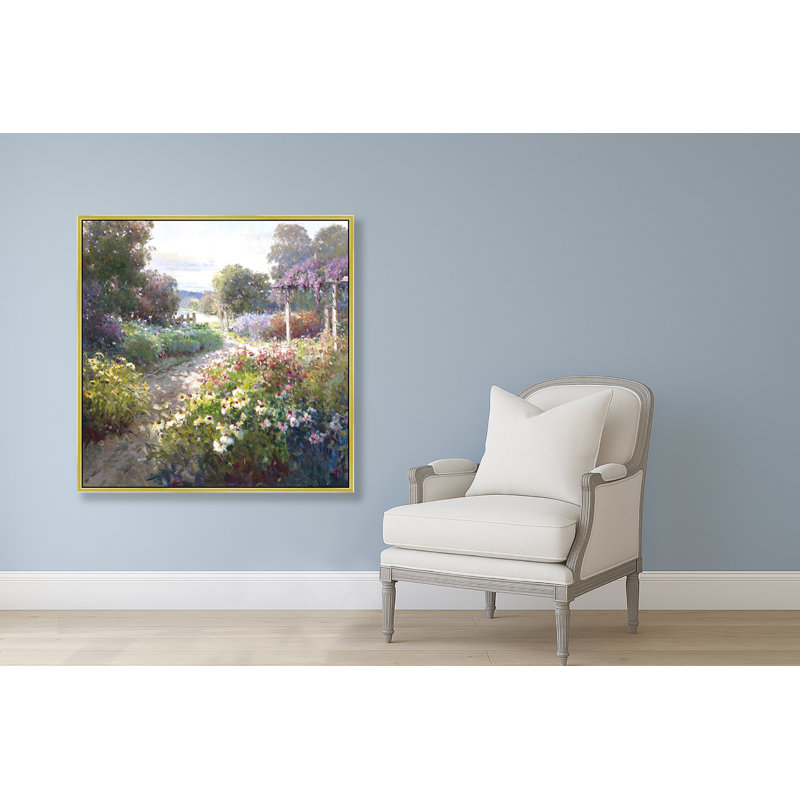 Path Through The Wisteria Garden Print, 47" H x 47" W, Gold