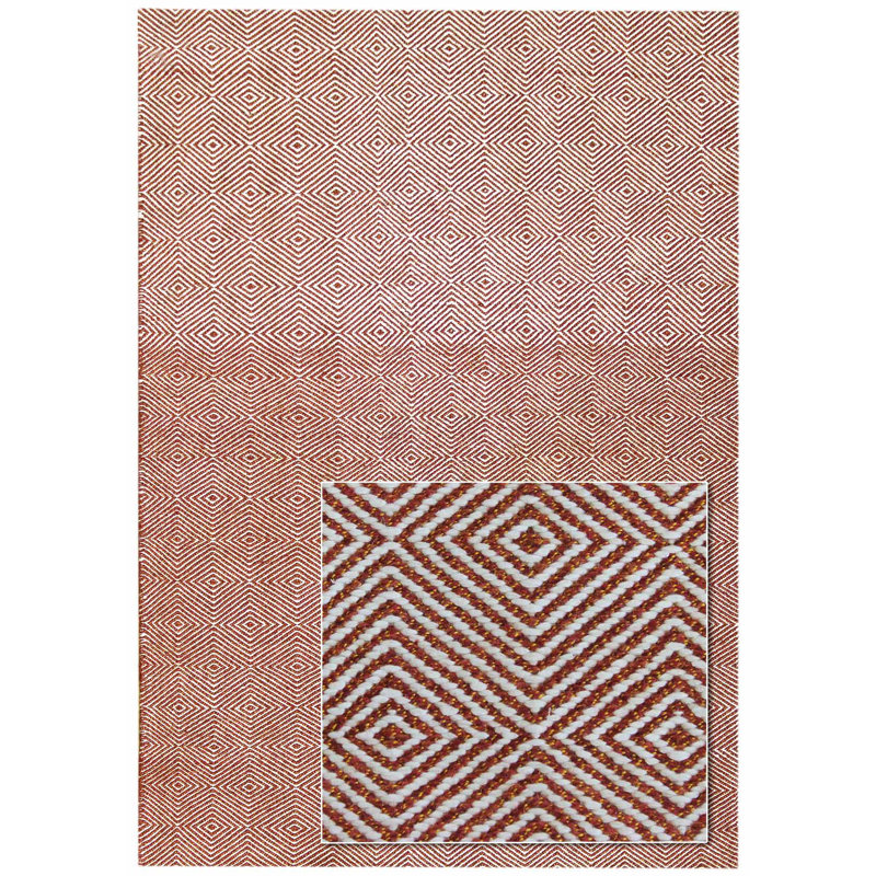 Dazzler Geometric Area Rug in Red, Rectangle 4'1" x 5'11"