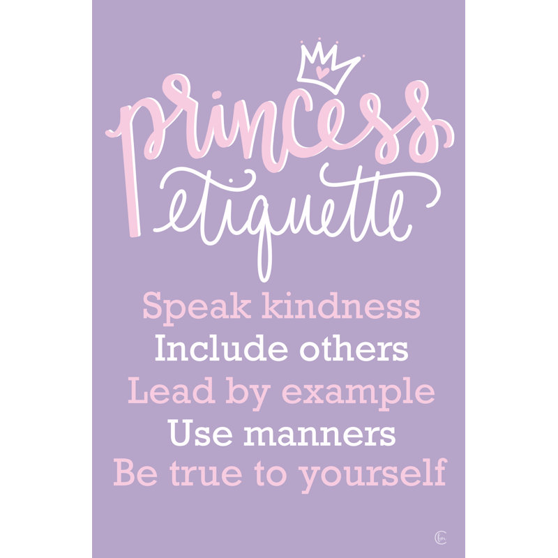«Princess Etiquette» par Fearful Made Creations - impression, Toile avec cadre flottant noir, Non, H 48 po x l 32 po