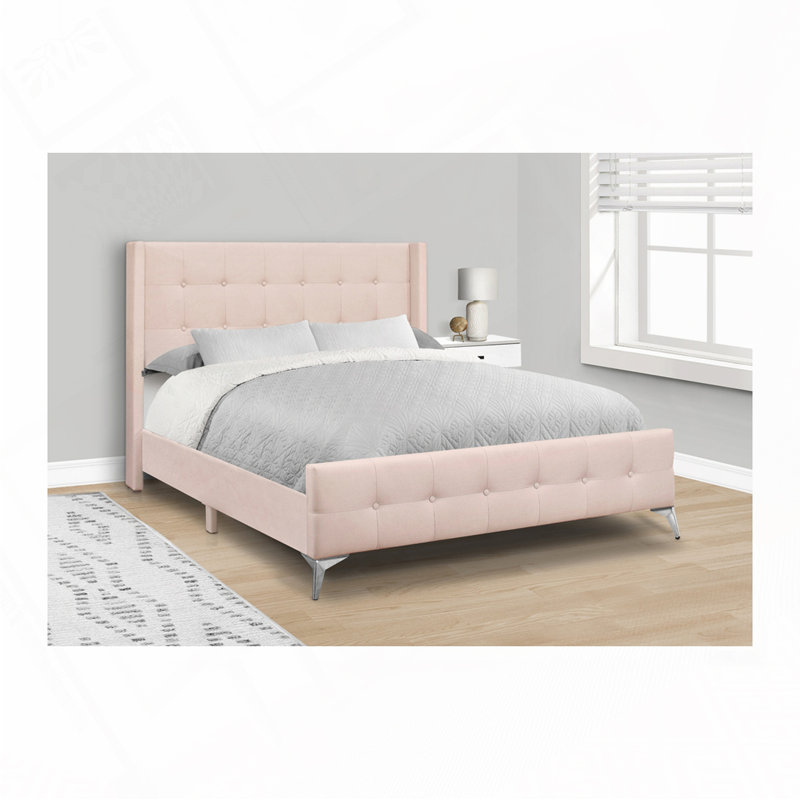 Lit plateforme tapissier en velours