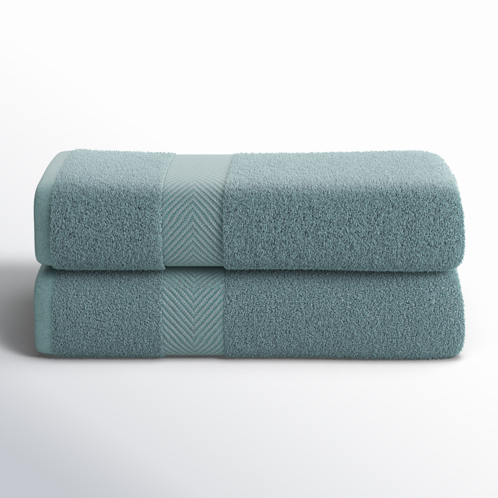 Hamachi Zero Twist Ultra Soft 6 Piece 100% Cotton Towel Set, Jade, Bath Towels - 2 Pack
