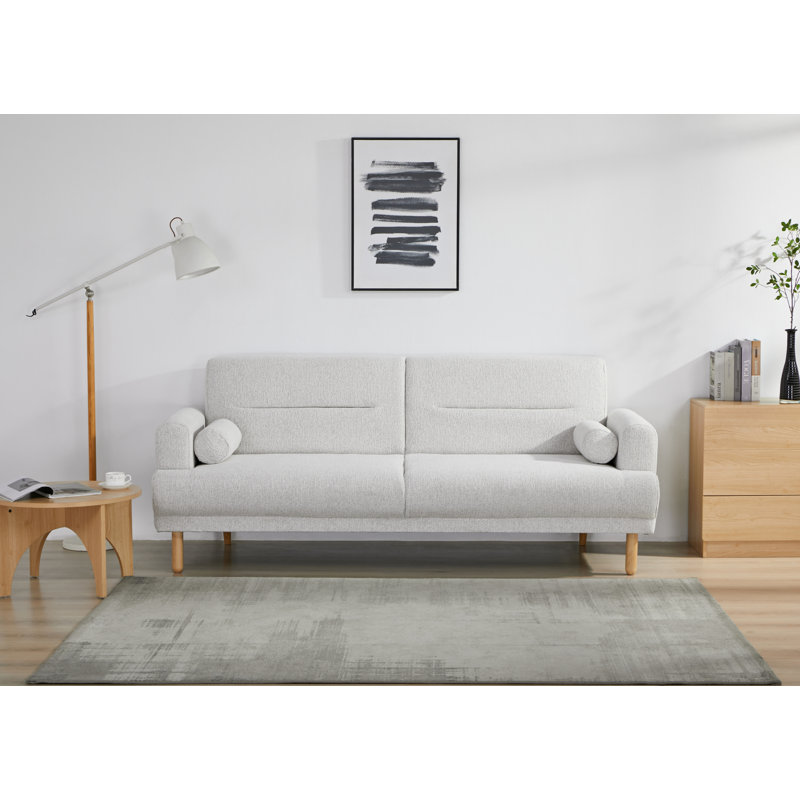 Nuvah Fabric Click-Clark 3-Seater Sofa Bed, White