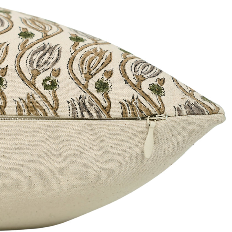 Housse de coussin en coton Floral, Carré, H 20 po x l 20 po