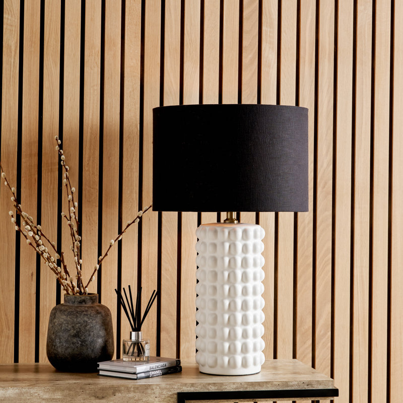 Ulrey Bobbled Ceramic Tall Table Lamp Base, White