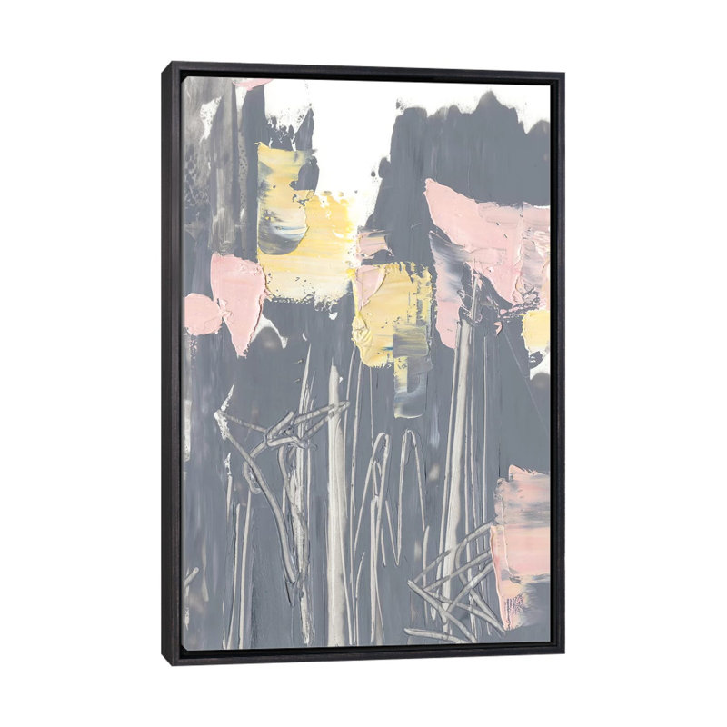 Rose et jaune fleurs I par Ethan Harper, reproduction d’art, H 26 po x l 18 po x 1,5 po, Encadrement noir décoloré