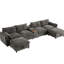 Chenille modulaire avec repose-pieds et console de rangement mobile, 6 sièges, matériau, point de charge pour canapé modulaire en tissu extra large de 142 po, connecteur-97245874