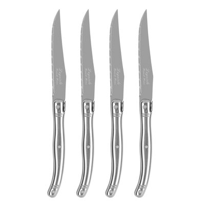 Ensemble de 4 couteaux à steak French Home Laguiole Connoisseur avec poignées en acier inoxydable
