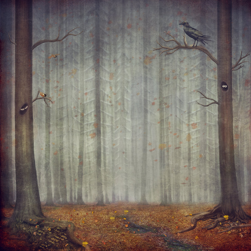 Autumn Forest by Maroznc - Wrapped Canvas Print, 30cm H x 30cm W