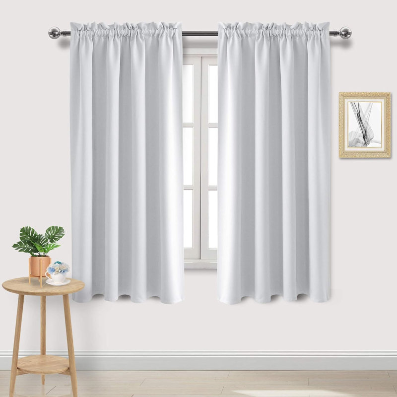 2 Panels Blackout Curtains – Thermal Insulated, Energy Saving & Noise Reducing Bedroom and Living Room Curtains, Set of 2 Rod Pocket Curtain Panels