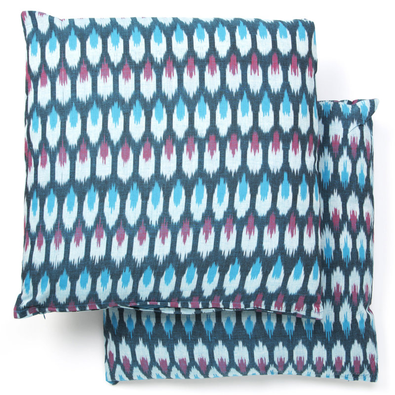 Ikat Square Cotton Throw Pillow, 22"