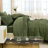Andency Super King Plus Comforter Set Olive Green - 7 Piece Bed in a Bag Oversized King, Olive Green Boho Tufted Bedding Sets, Lightweight Fluffy Bed Set with Comforter, Sheets, Pillowcases & Shams-124621828-124621824