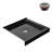 36 in. x 36 in. Corner Acrylic Shower Base in Glossy Black With Center Drain, Drain Included-114639149