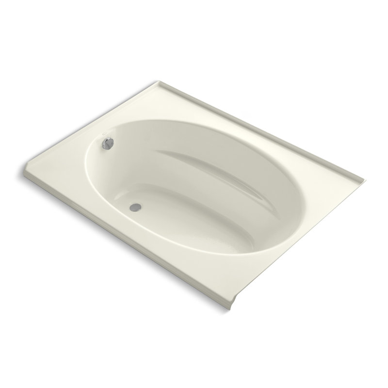 60" x 42" Drop In Soaking Bathtub, Biscuit, Left
