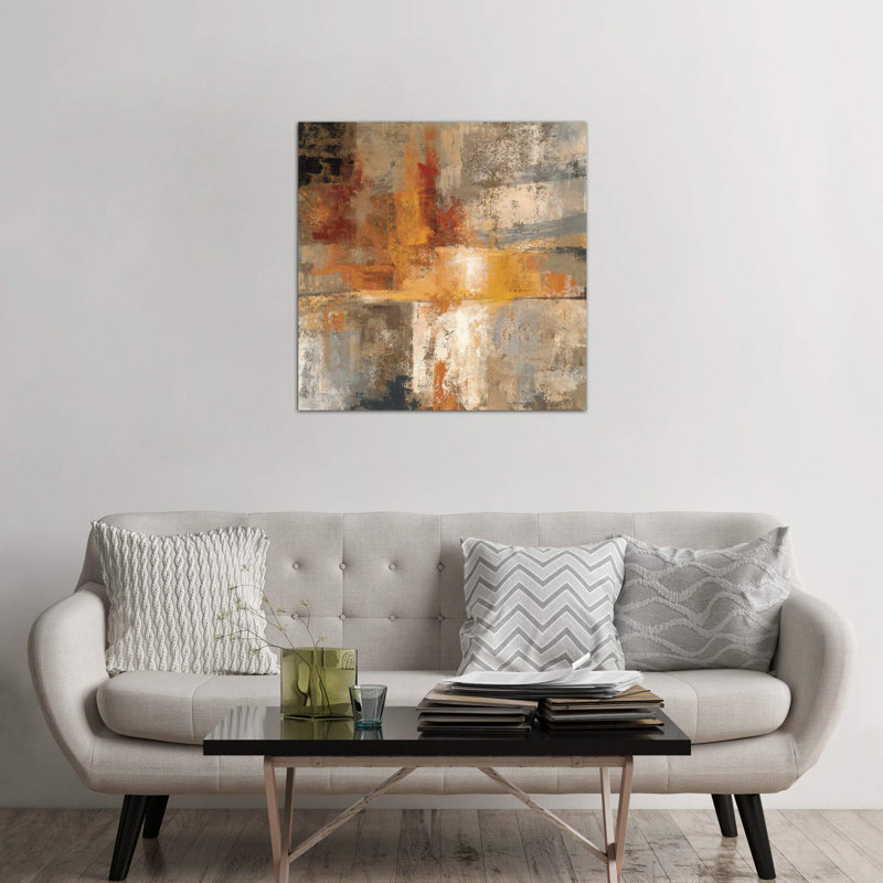 Silver And Amber Crop by Silvia Vassileva - Wrapped Canvas Painting, 66.04 cm H x 66.04 cm W x 3.175 cm D