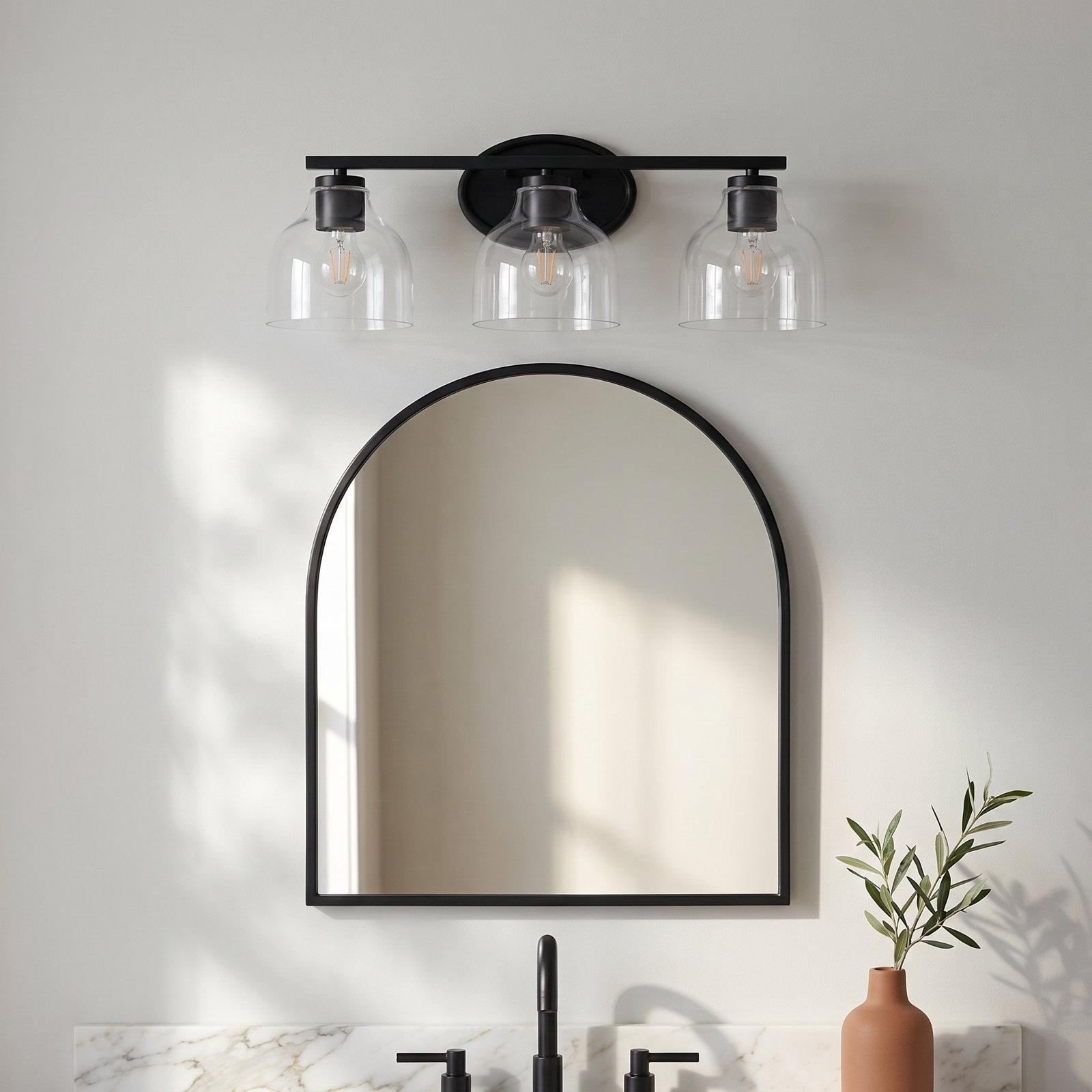 6-Light Dimmable Vanity Light, 3, Matte Black