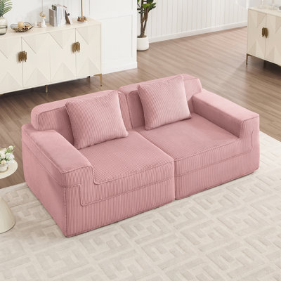 Loveseat with Throw Pillows and Deep Seat