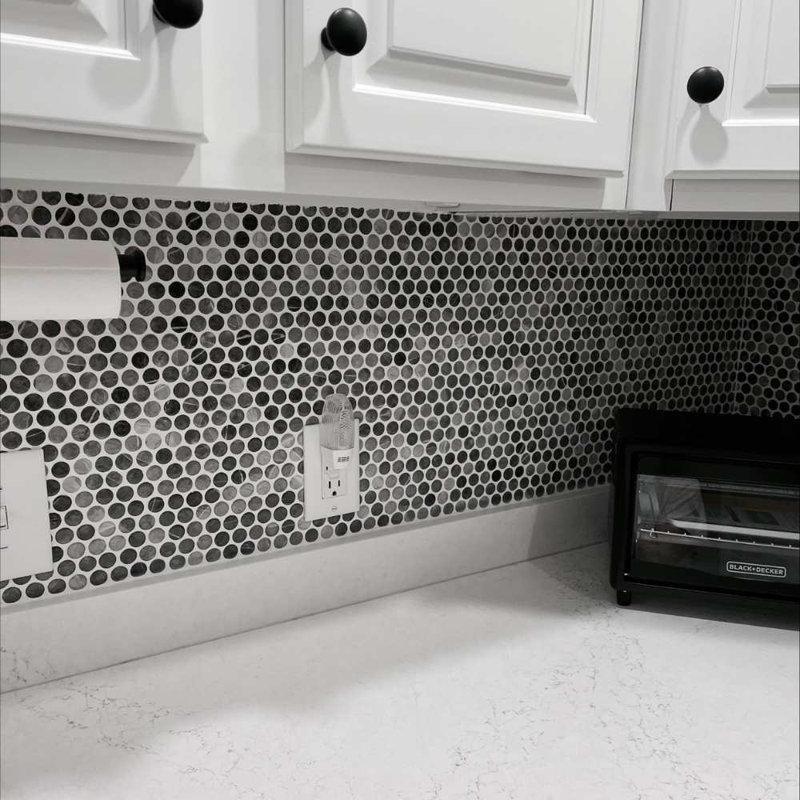 Eterna Penny 12" x 12" Recycled Penny Glass Mosaic Wall & Floor Tile, Sky