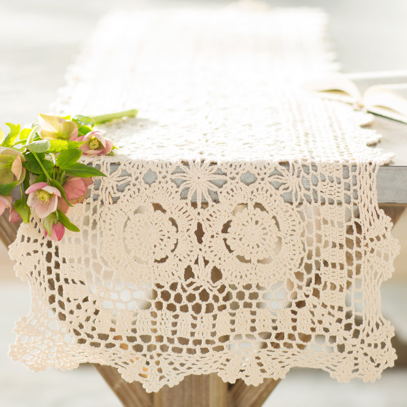 Cavaillon 100% Cotton Table Runner, Ecru, 54" L x 16" W