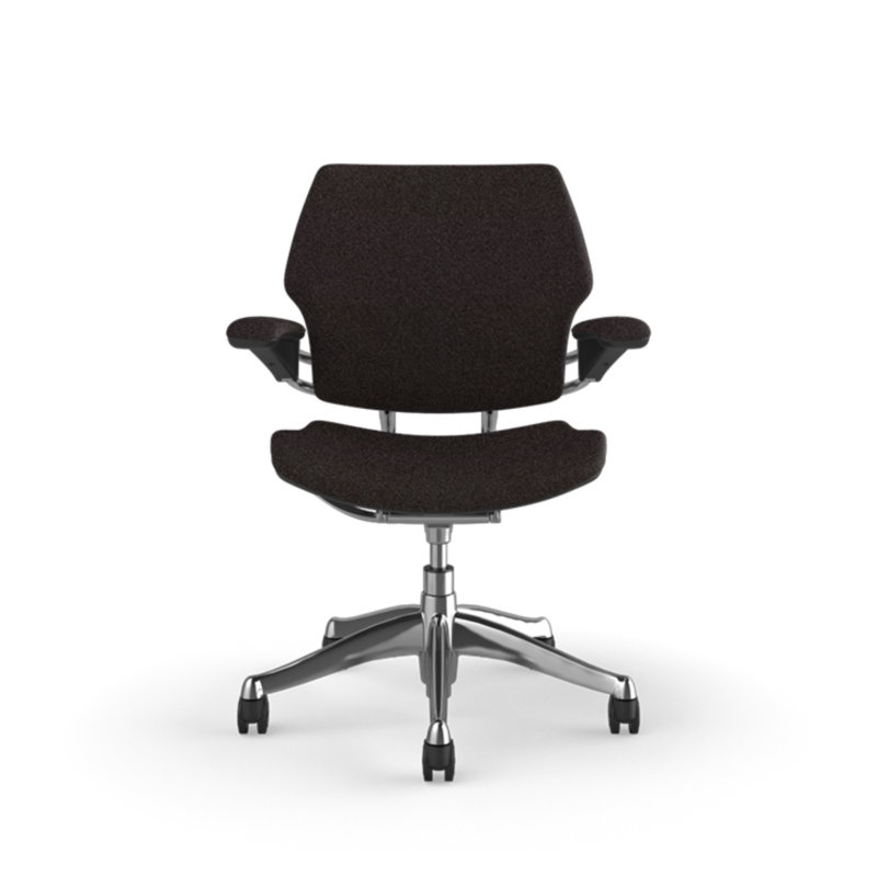 Chaise de travail ergonomique Freedom - Coda, Aluminium poli avec garniture graphite, Noir - 0382