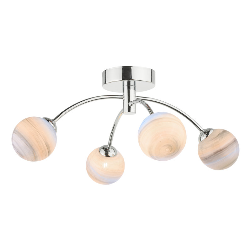 Flush Mount, 22.5" H x 44" W x 44" D, 4