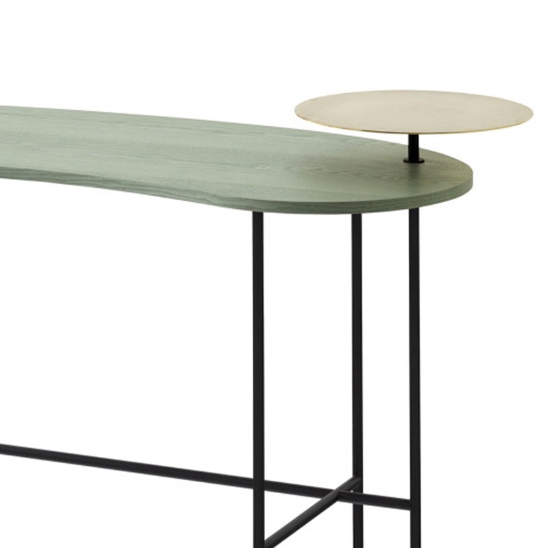 Bureau d'écriture simple et créatif, H 29,52 po x l 47,24 po x P 20,86 po, Vert/doré