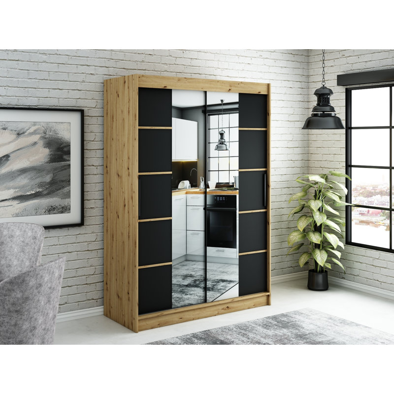 Arshan Manufactured Wood Wardrobe, 200cm H x 150cm W x 62cm D