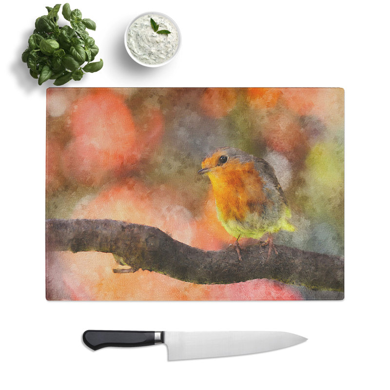 Robin Bird Vol.3 Painting Chopping Board, 0.4cm H x 20cm W x 28.5cm L