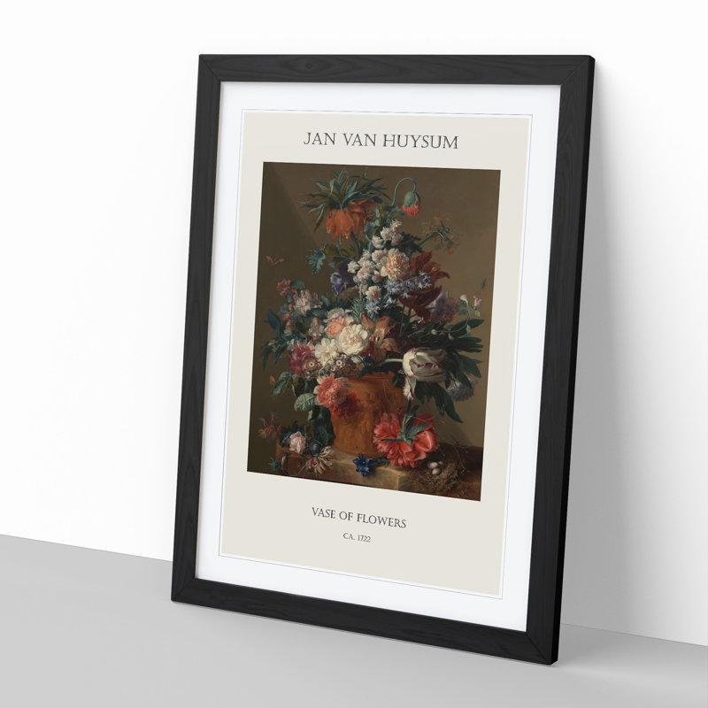 Still Life With Flowers Vol.13 by Jan Van Huysum Framed Print, 65cm H x 48cm W x 2cm D, Black Framed