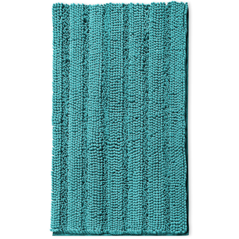 Clara Clark Chenille Extra Soft And Absorbent Bath Mat., Teal
