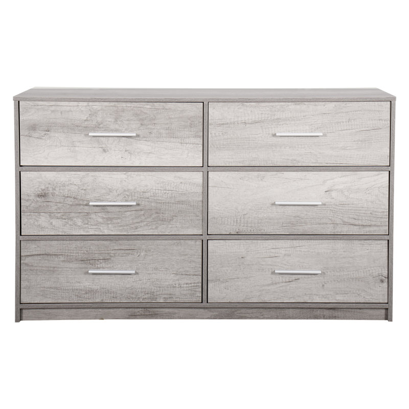 Commode de rangement grise à 6 tiroirs avec grands bacs en tissu | Idée de cadeau, Gris