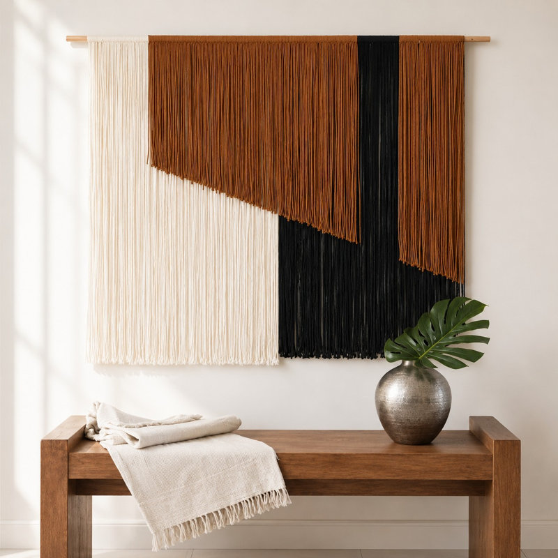 Suspension murale 57 po en macramé Dip-dye