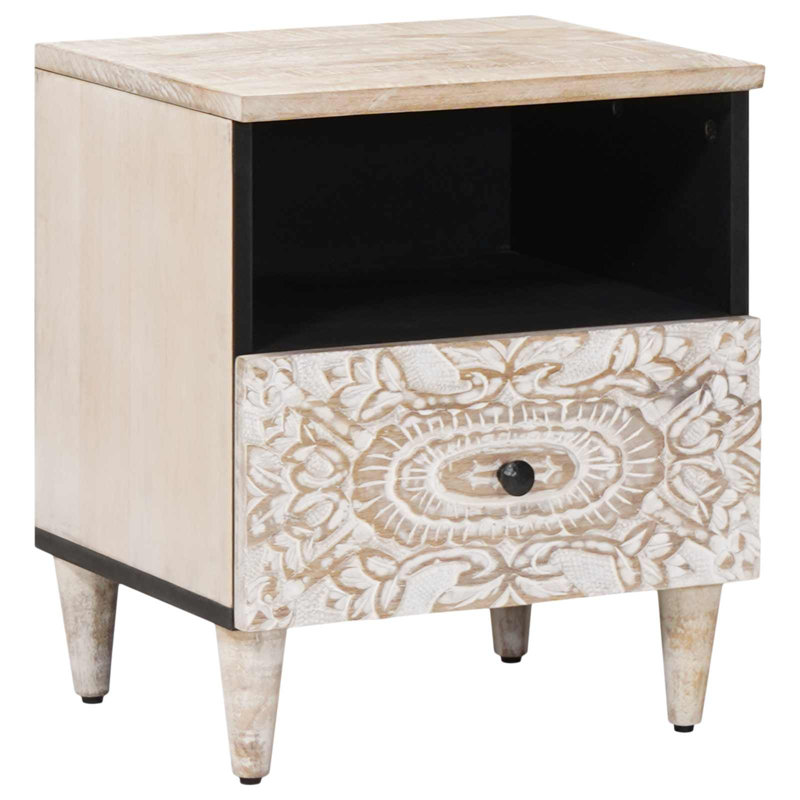 40cm W Solid Wood Bedside Table