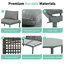Ensemble de canapé de patio 6 pièces TopMAX, canapé modulaire d'extérieur demi-lune avec 2 tables basses haute et basse, rotin en osier PE, verre trempé, 4 coussins et coussins, pour la cour, le jardin et la piscine-1083613449-1091704639