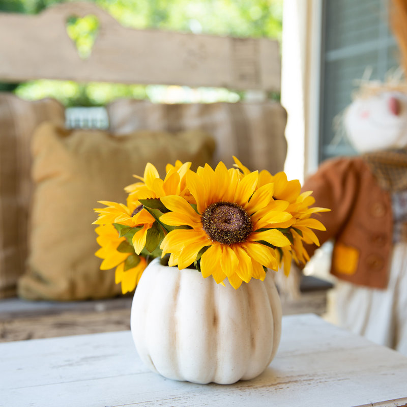 Foam Sunflower Arrangement in Pot, Yellow