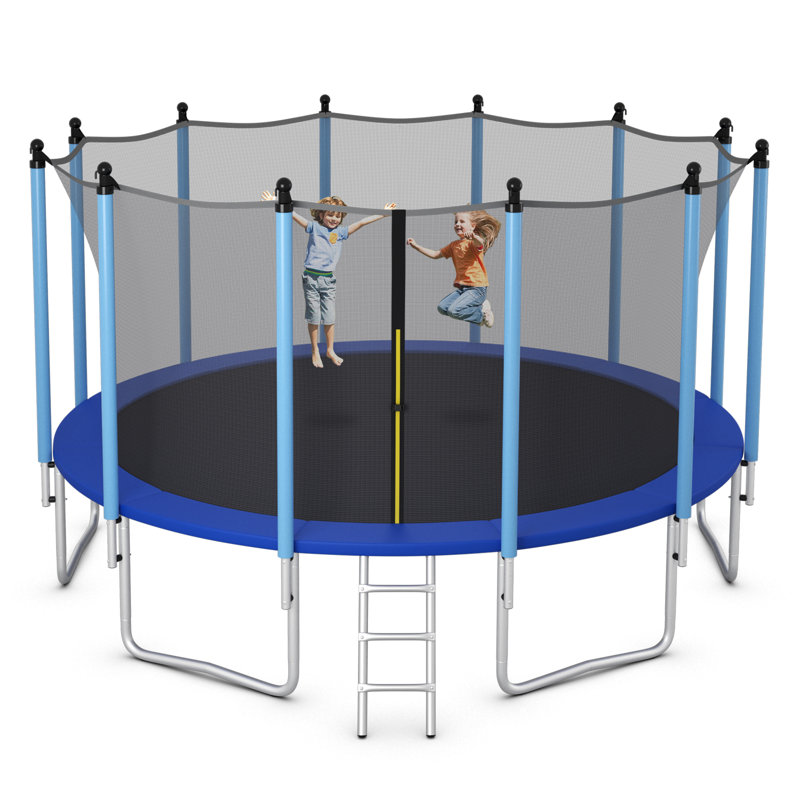 Trampoline de cour arrière de 16 pi avec enceinte sécuritaire Topbuy
