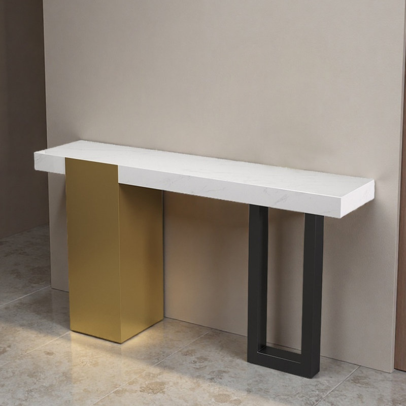 Console artistique de luxe, H 33,5 po x l 55,1 po x P 13,8 po, Blanc
