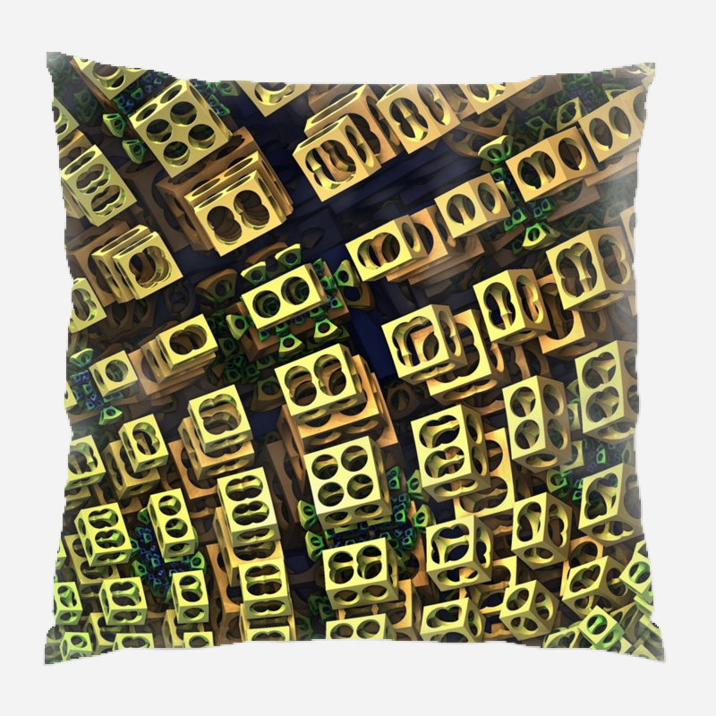 Block Geometric Microsuede Reversible Throw Pillow