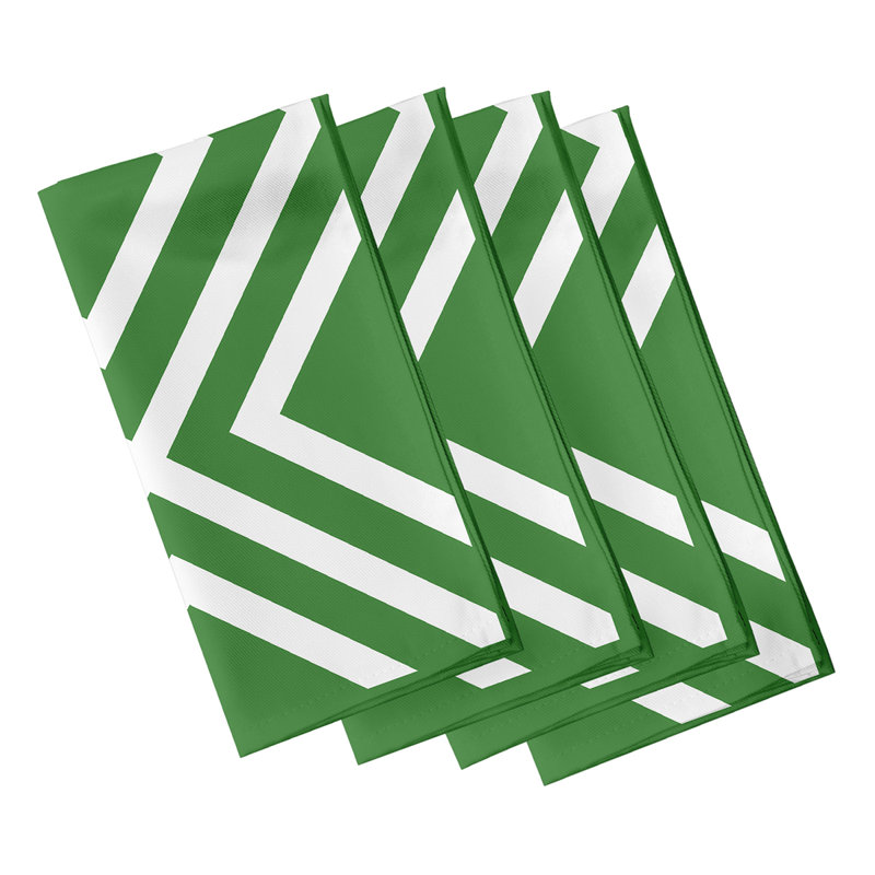 Laronica Polyester Geometric Square Napkin, Green