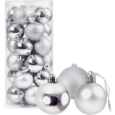 10cm Pack of 6 Shatterproof Christmas Baubles for Tree and Home Decorations