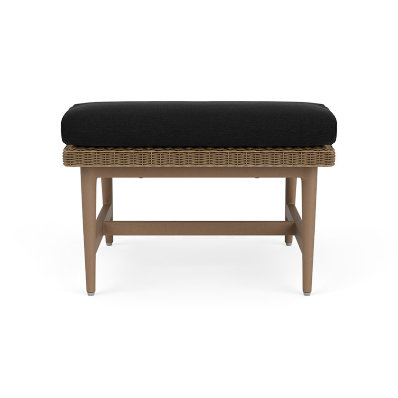 Cascade Outdoor Ottoman, Canvas Black, Fawn