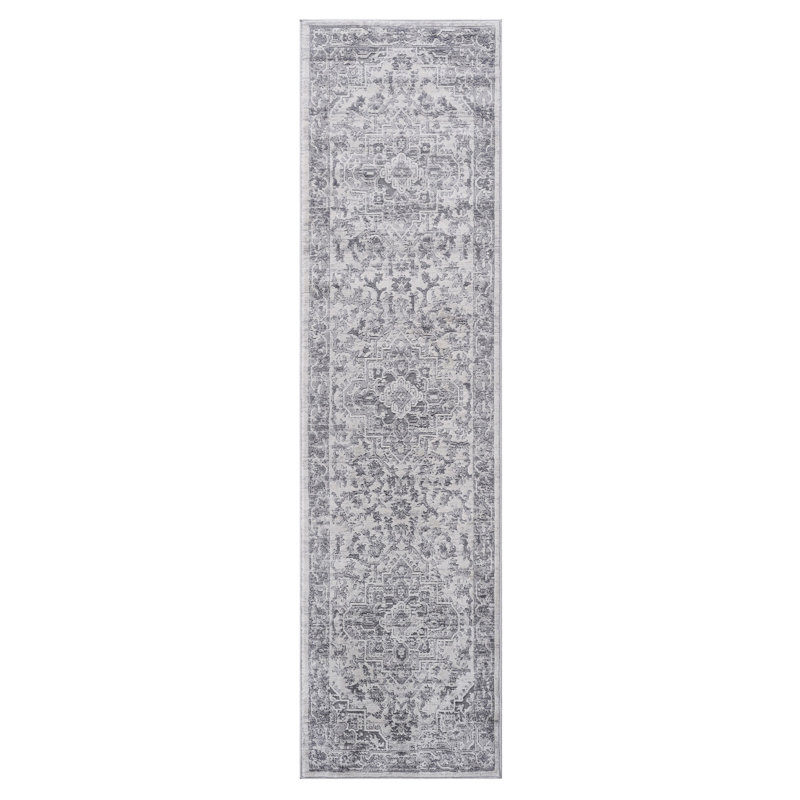 Loom & Non-shedding Area Rug 2x8 Silver - Suitable For Bedroom, Study, Home Office Stain , Soft Texture Modern Living Room, Nursery Non-shedding, Breathable Weave