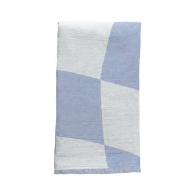 Blue Desert Check Turkish Cotton Towel