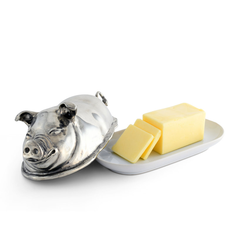 Garden Friends Pewter Butter Dish