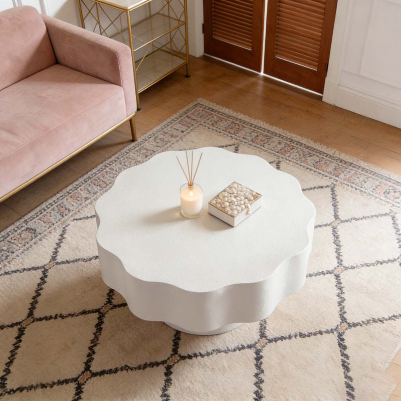Table basse blanche, Blanc, crème