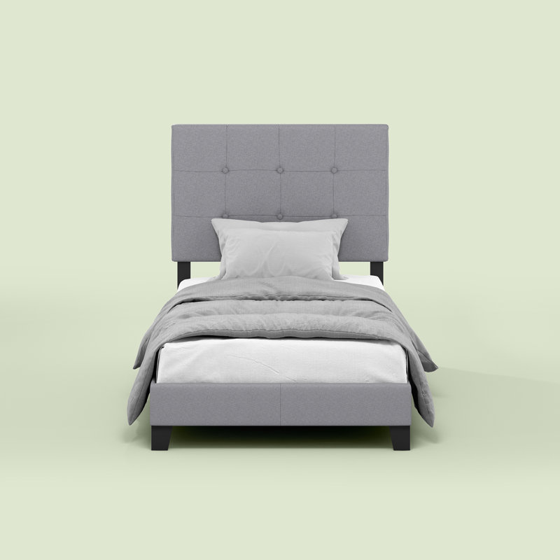 Magin Upholstered Platform Bed, Twin, Gray