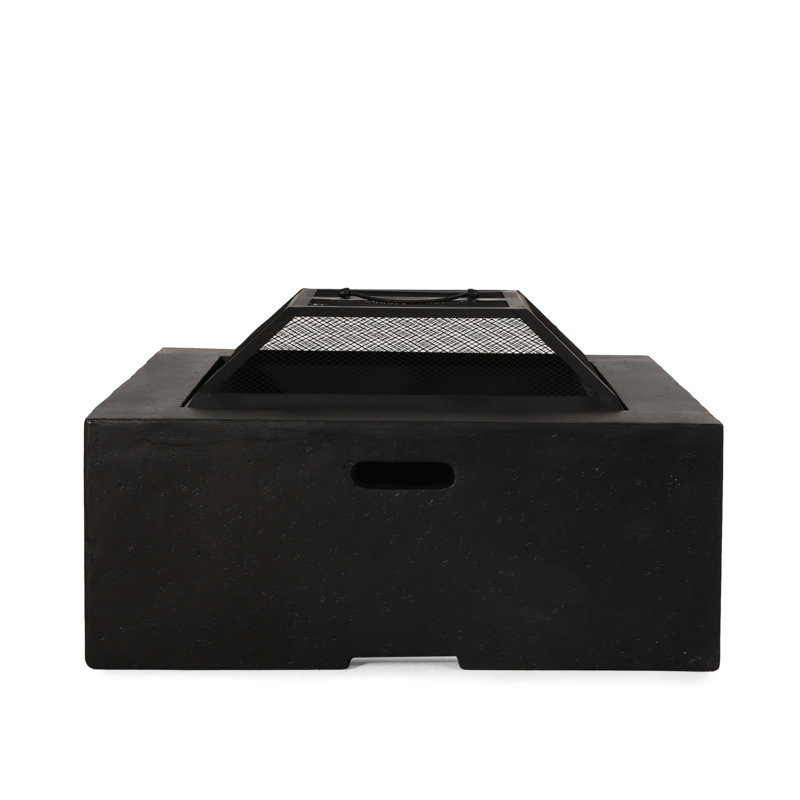 29" Square Fire Pit In Dark Gray - Magnesium Oxide, Wood Burner, Outdoor Comfort Zone, 29.16 In. D X W 17.69 H, 52.99 Lb Fireplace Burning Delight, Enjoyment Area, In.,