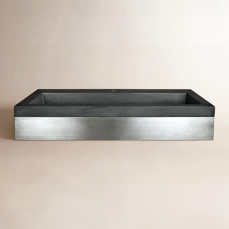 Zaca 36" Wall-Mounted Single Bathroom Vanity Set, Slate, Single Faucet Hole
